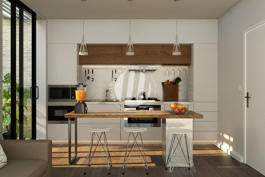 Dapur dan Ruang Makan, Maxima Studio Medan Interior Design & Arsitek Maxima Studio Medan Interior Design & Arsitek Кухонные блоки Дерево Эффект древесины