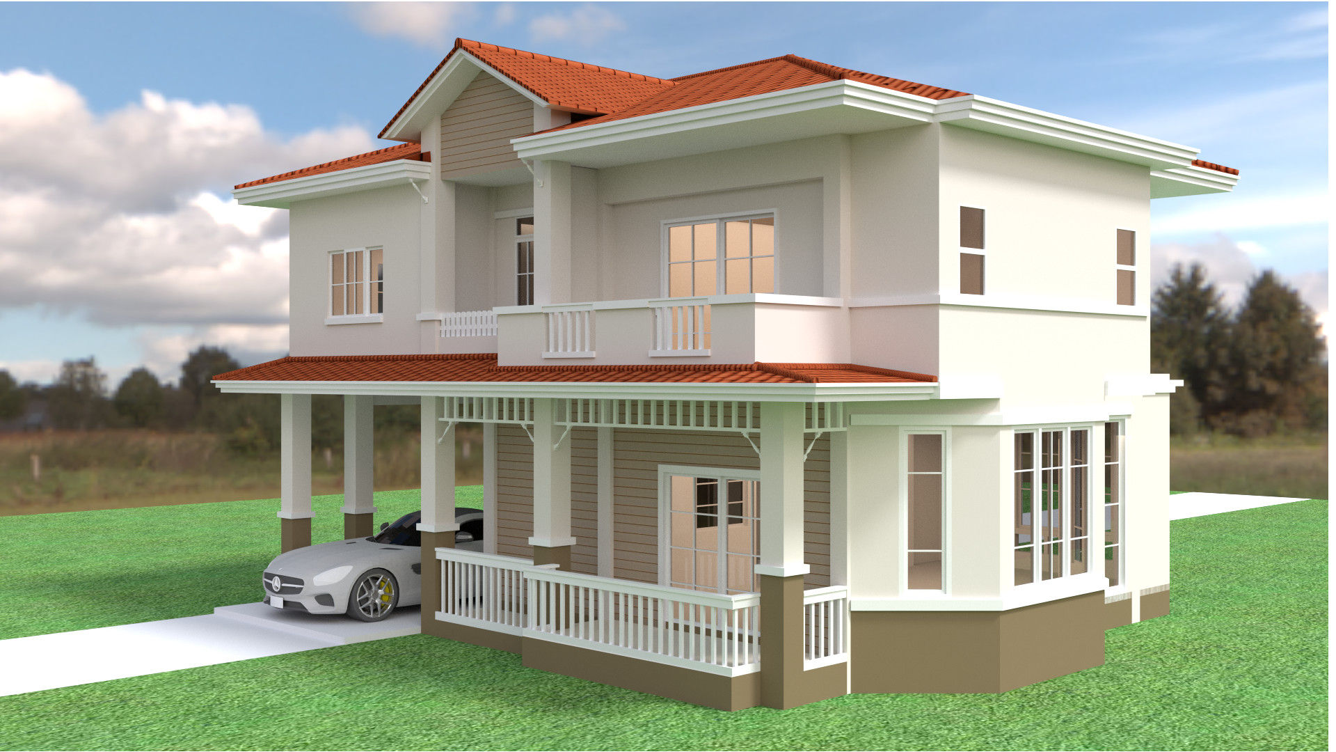 บ้านเดี่ยว 2ชั้น style country, Define of Design Define of Design Country style houses Concrete