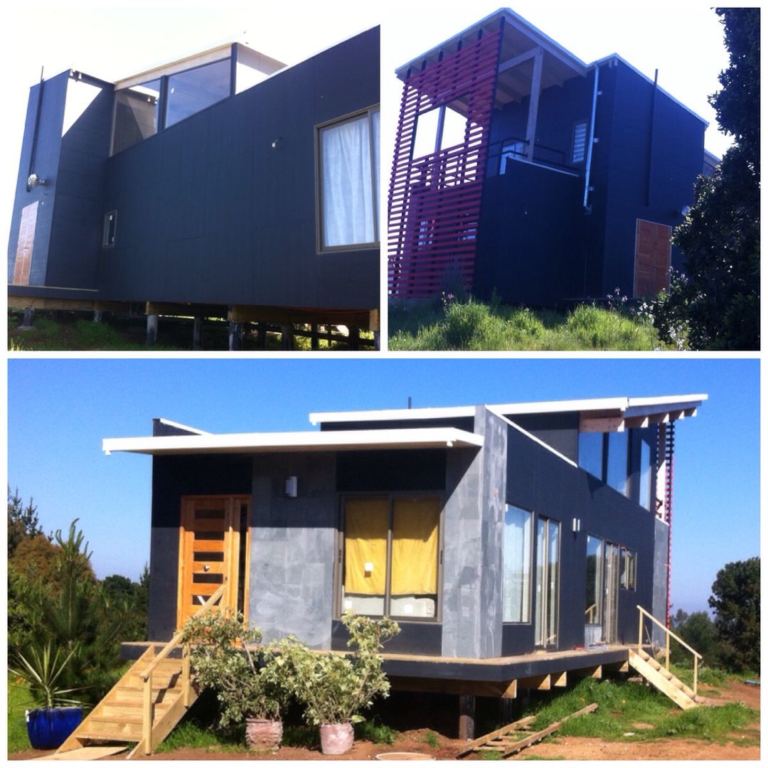 Casa en Algarrobo, Arquitectura Amanda Perez Feliú Arquitectura Amanda Perez Feliú Passive house Engineered Wood Transparent