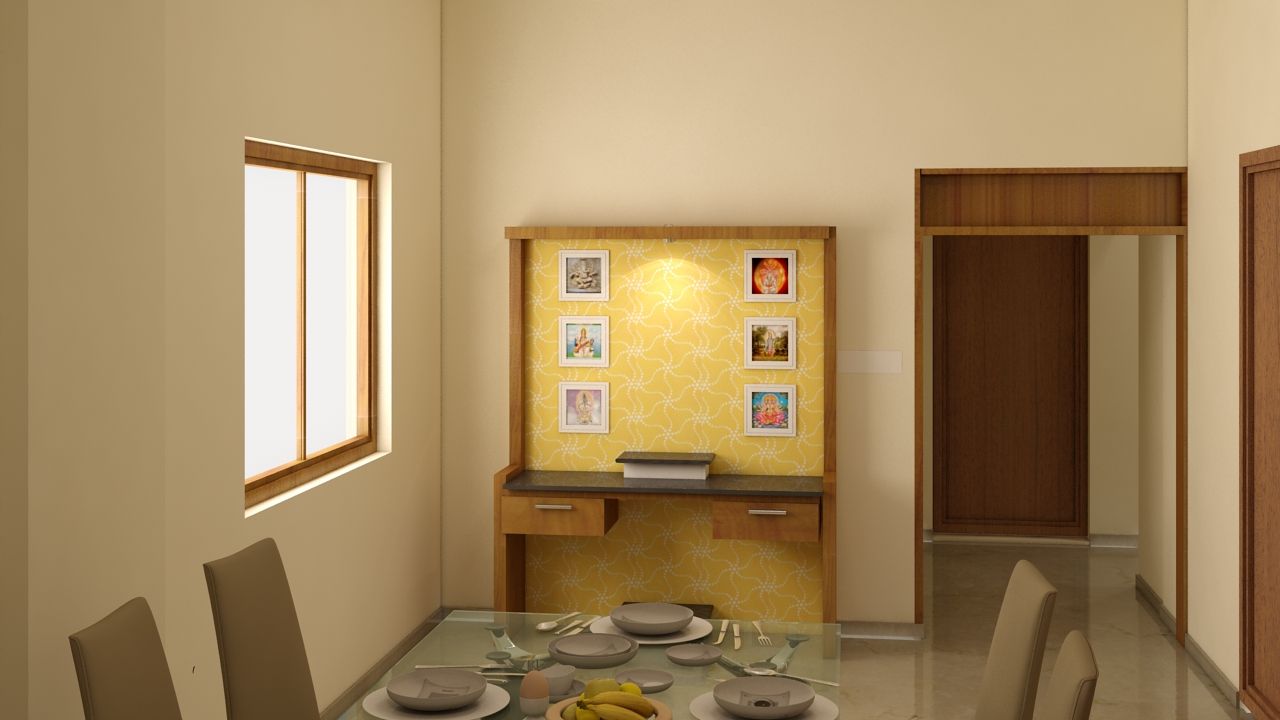 POOJA UNIT BENCHMARK DESIGNS Modern dining room Wood Wood effect