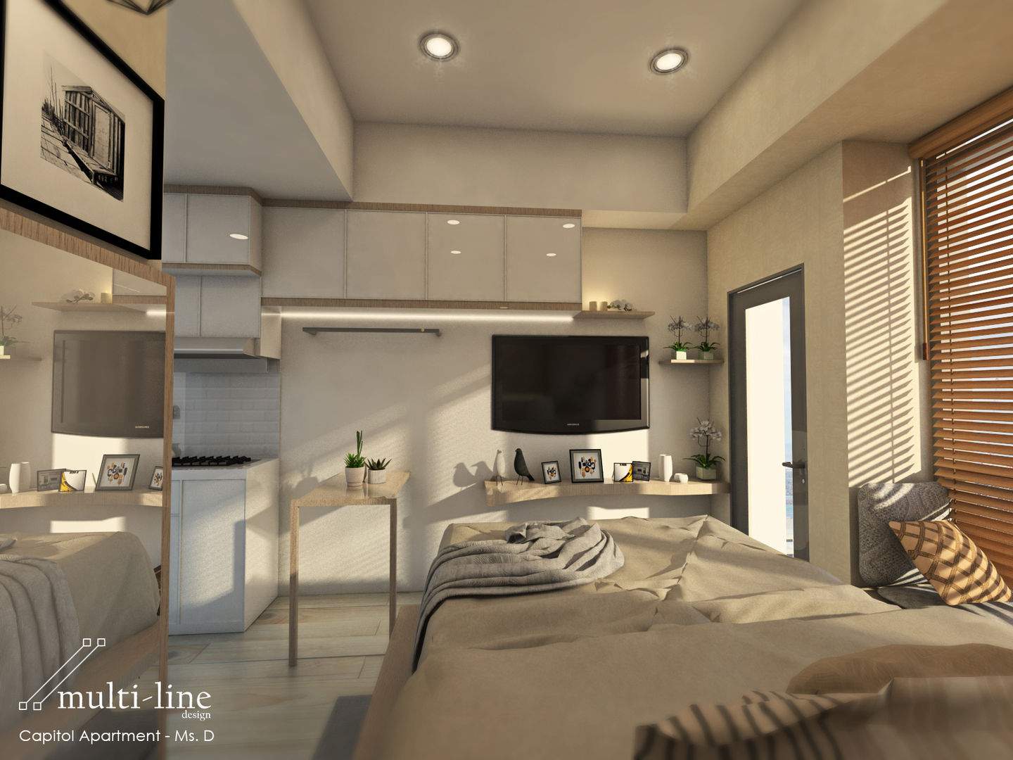 Studio Room - Capitol Apartment, Multiline Design Multiline Design Scandinavian style bedroom