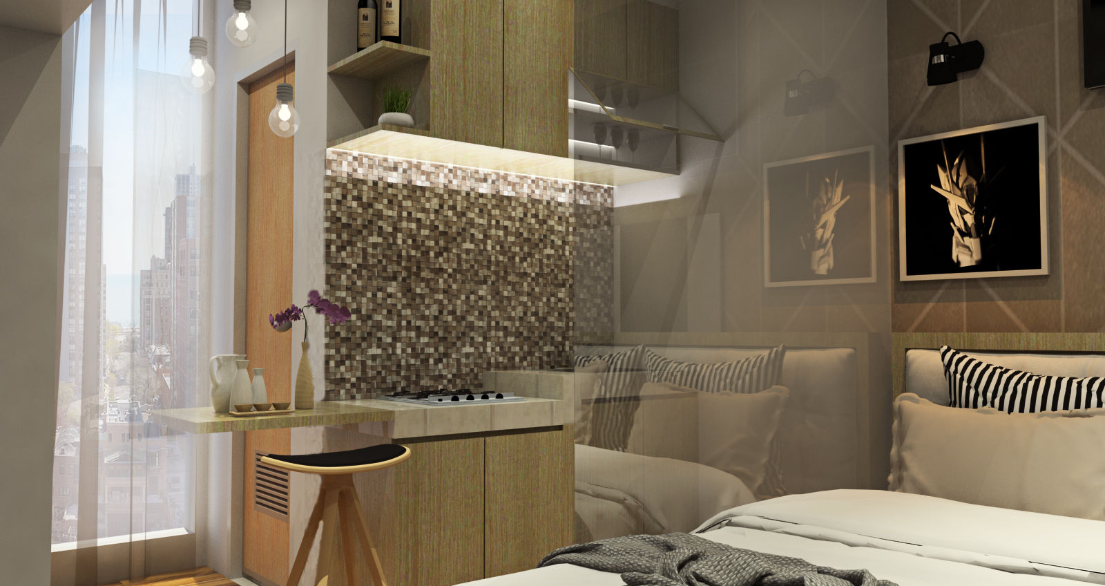 Studio Room - Puri Park View, Multiline Design Multiline Design Kamar Tidur Minimalis