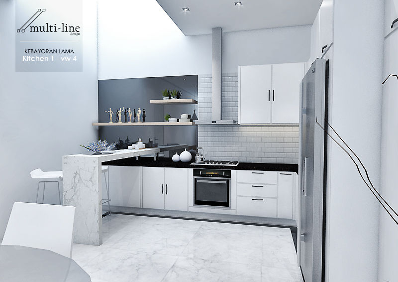 Kitchen Kebayoran Lama, Multiline Design Multiline Design مطبخ ذو قطع مدمجة