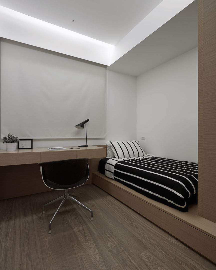 C宅_白。純, 沐禾設計事務所 沐禾設計事務所 Modern style bedroom