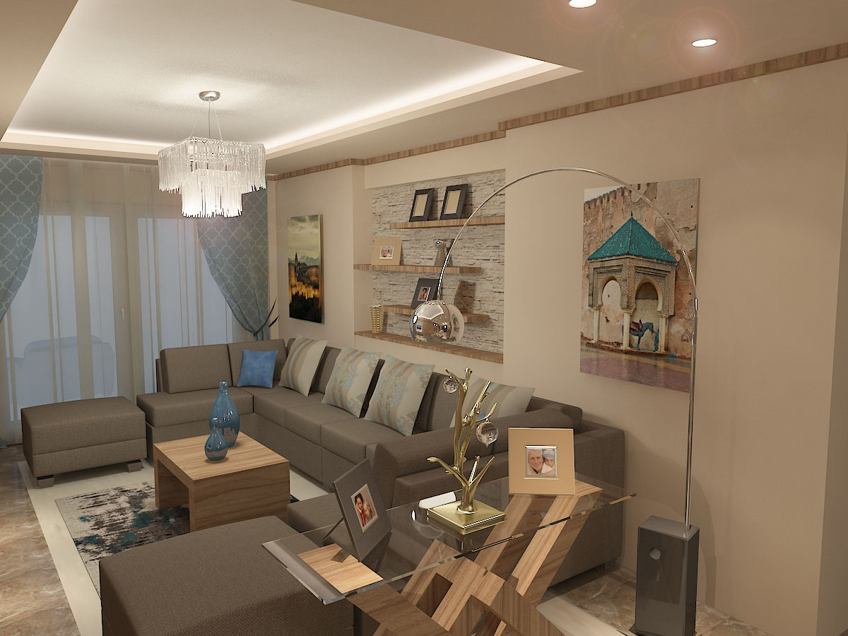 شقة سكنية ملك م / محمد فوزي , Quattro designs Quattro designs Ruang Keluarga Modern