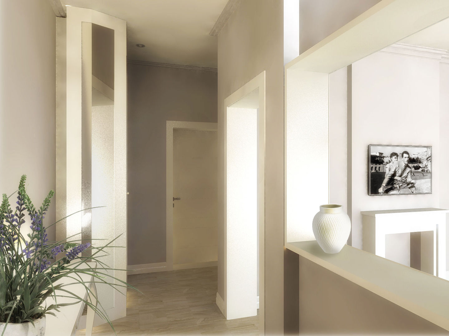 Un appartamento tra il classico e il moderno, Flavia Benigni Architetto Flavia Benigni Architetto Modern Corridor, Hallway and Staircase