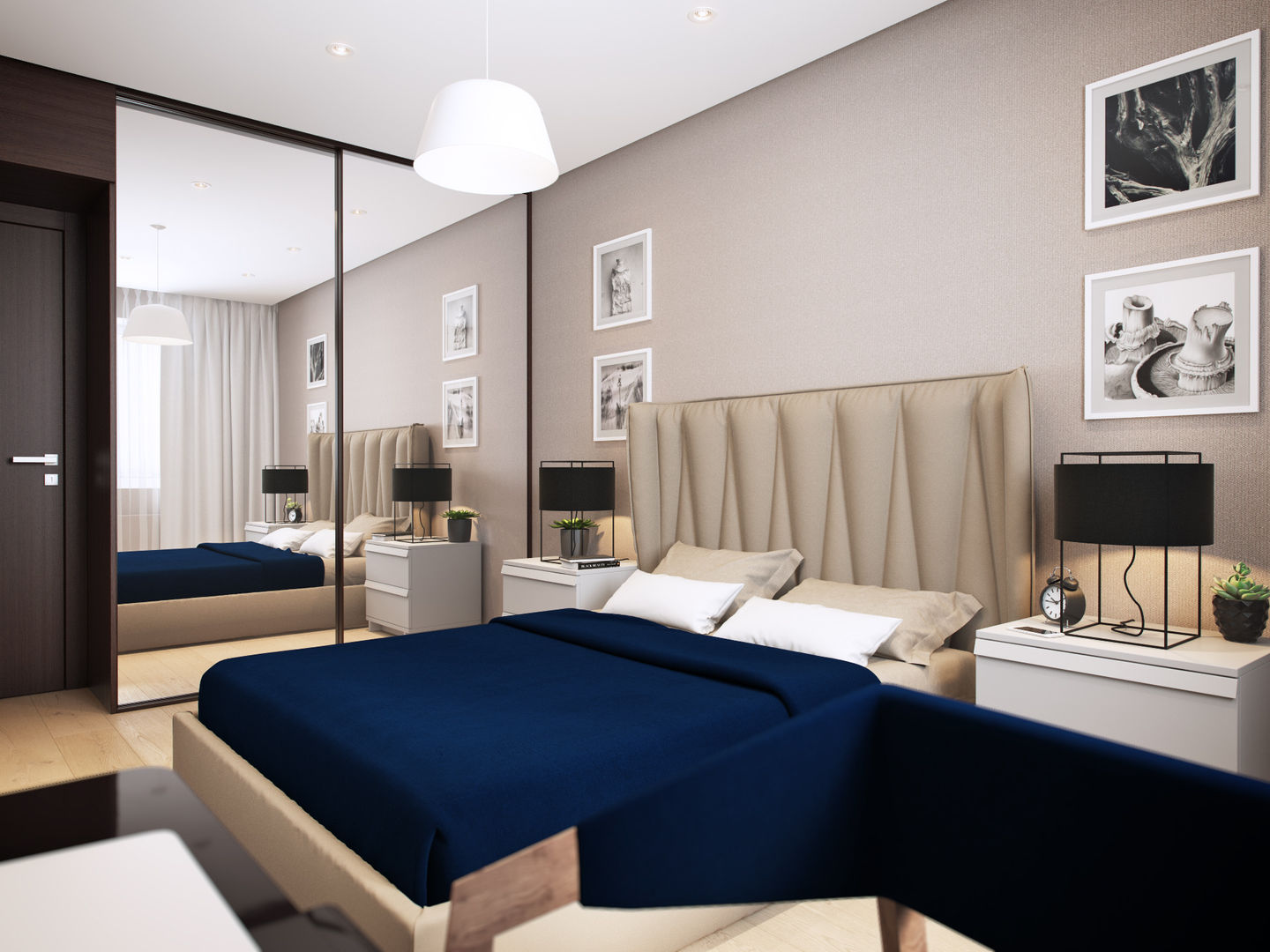 Apartment in Tomsk, EVGENY BELYAEV DESIGN EVGENY BELYAEV DESIGN モダンスタイルの寝室