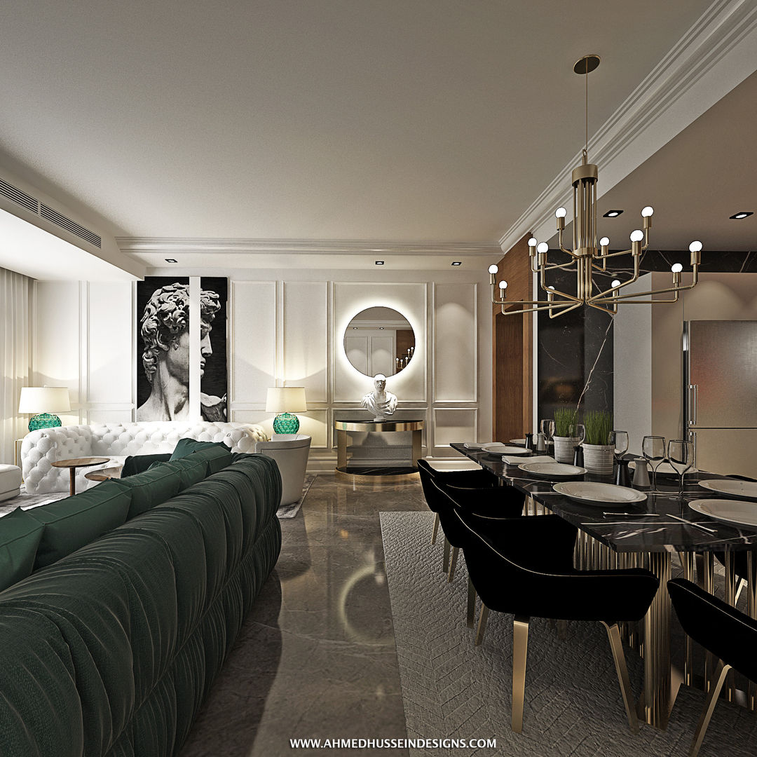 apartment , ahmed hussein designs ahmed hussein designs غرفة المعيشة