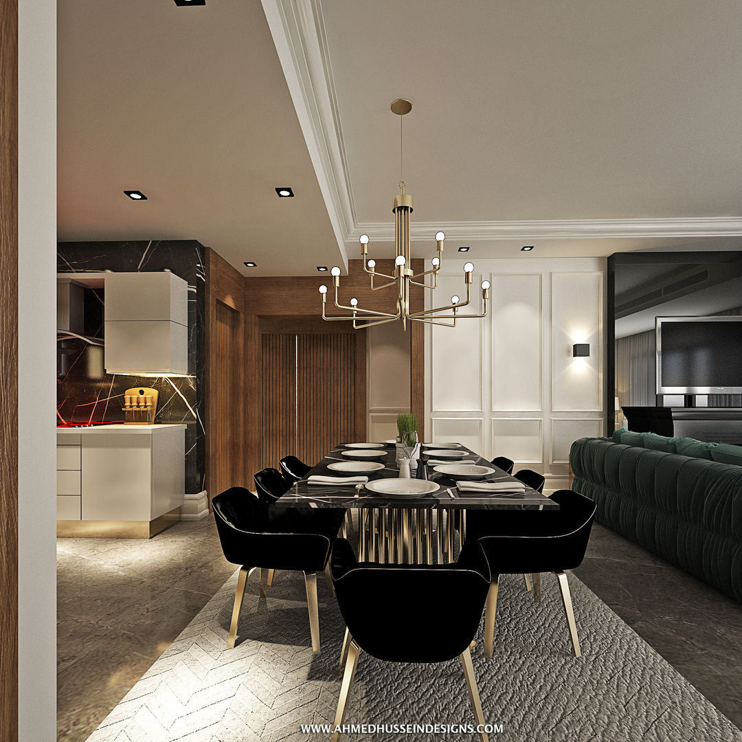 apartment , ahmed hussein designs ahmed hussein designs غرفة السفرة