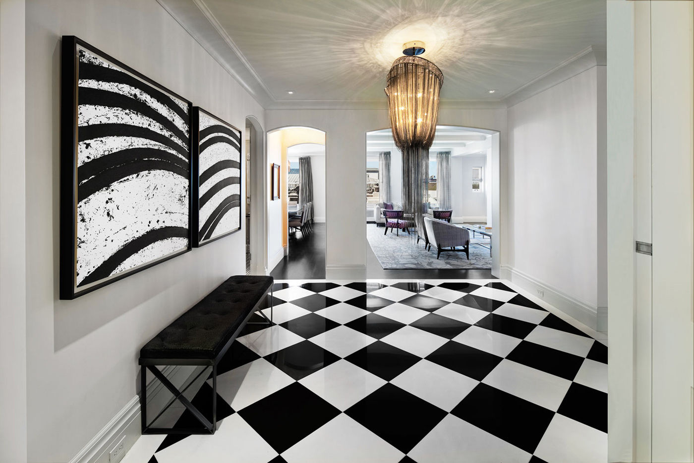 Fifth Avenue Apartment, andretchelistcheffarchitects andretchelistcheffarchitects Corredores, halls e escadas modernos