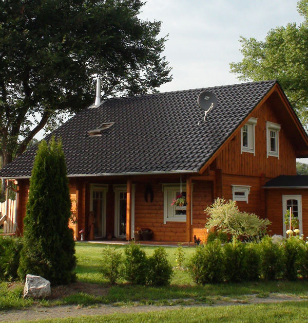 Einfamilien Blockhaus, Finnscania Blockhausfabrik Finnscania Blockhausfabrik Kütük ev Ahşap Ahşap rengi