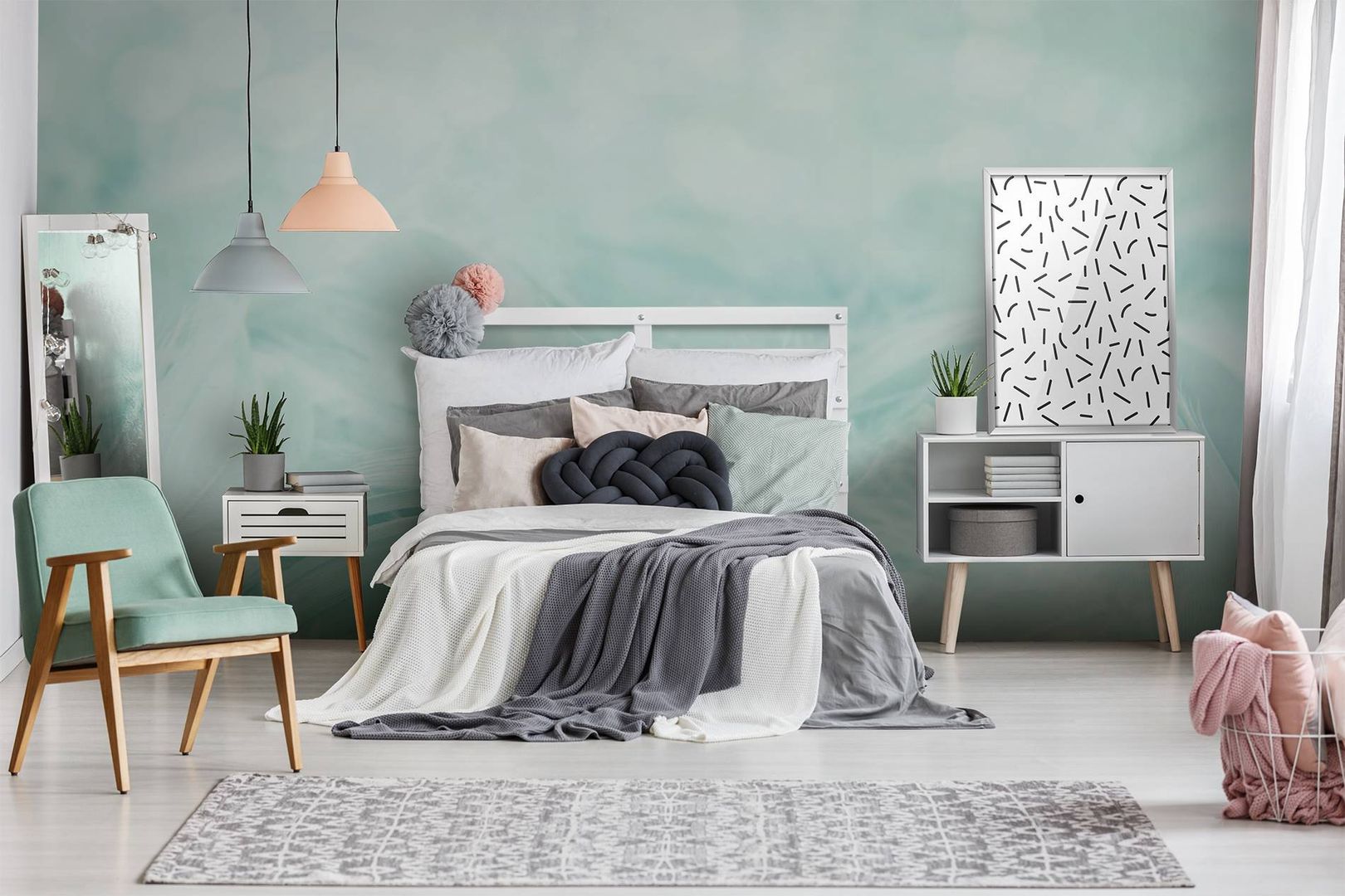 Scandinavian Mint Pixers Kamar Tidur Gaya Skandinavia