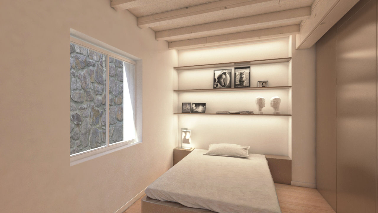 Progetto per una casa un po' al mare...un po' in montagna, smellof.DESIGN smellof.DESIGN Minimalist bedroom Wood Wood effect