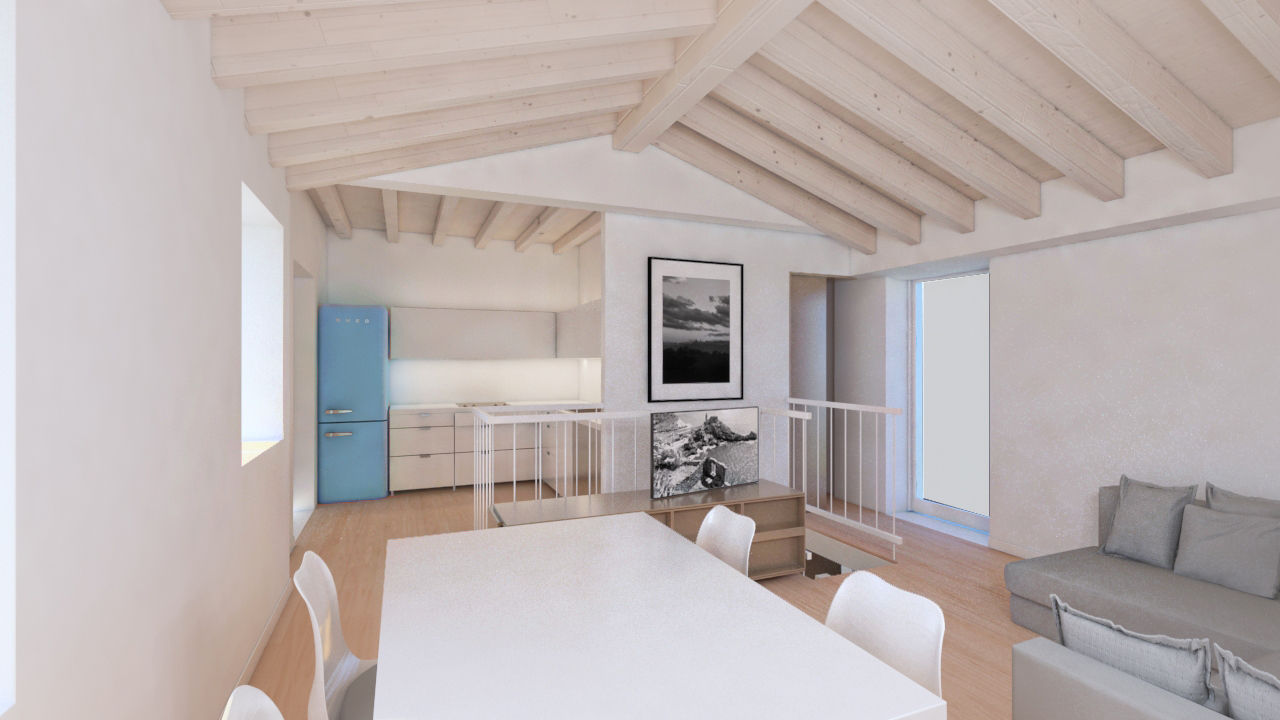 Progetto per una casa un po' al mare...un po' in montagna, smellof.DESIGN smellof.DESIGN Minimalist living room