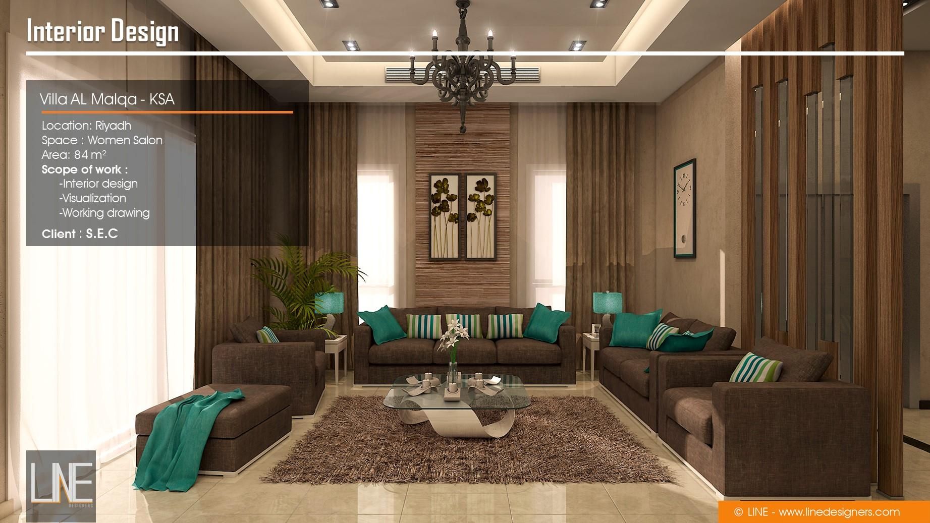 Villa Al Malqa, Line Designers Line Designers Modern living room