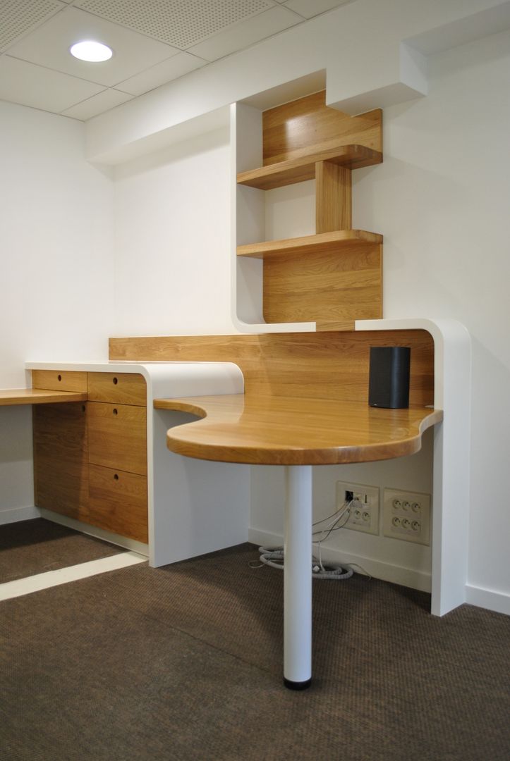 Bureau professionnel., Xylonéo Xylonéo Bureau moderne Bois massif Blanc Bureaux