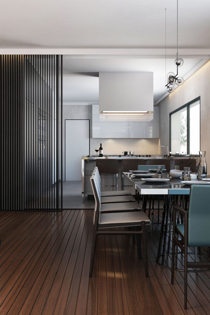 House overlooking the park, DZINE & CO, Arquitectura e Design de Interiores DZINE & CO, Arquitectura e Design de Interiores Modern dining room