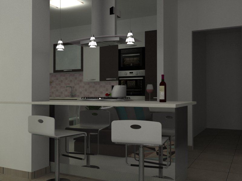 Progetto arredo 3d living, Architetto Valentina Nencini Architetto Valentina Nencini Built-in kitchens