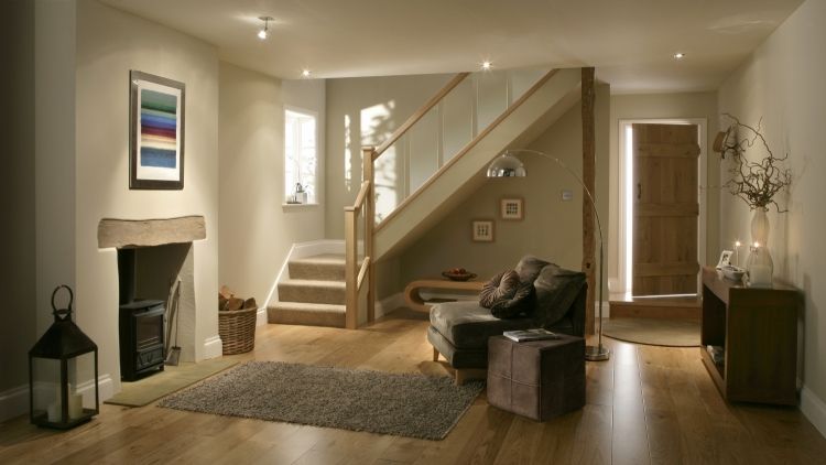 White Oak and Glass Timber Staircase, Stair World Stair World Koridor & Tangga Modern Kaca