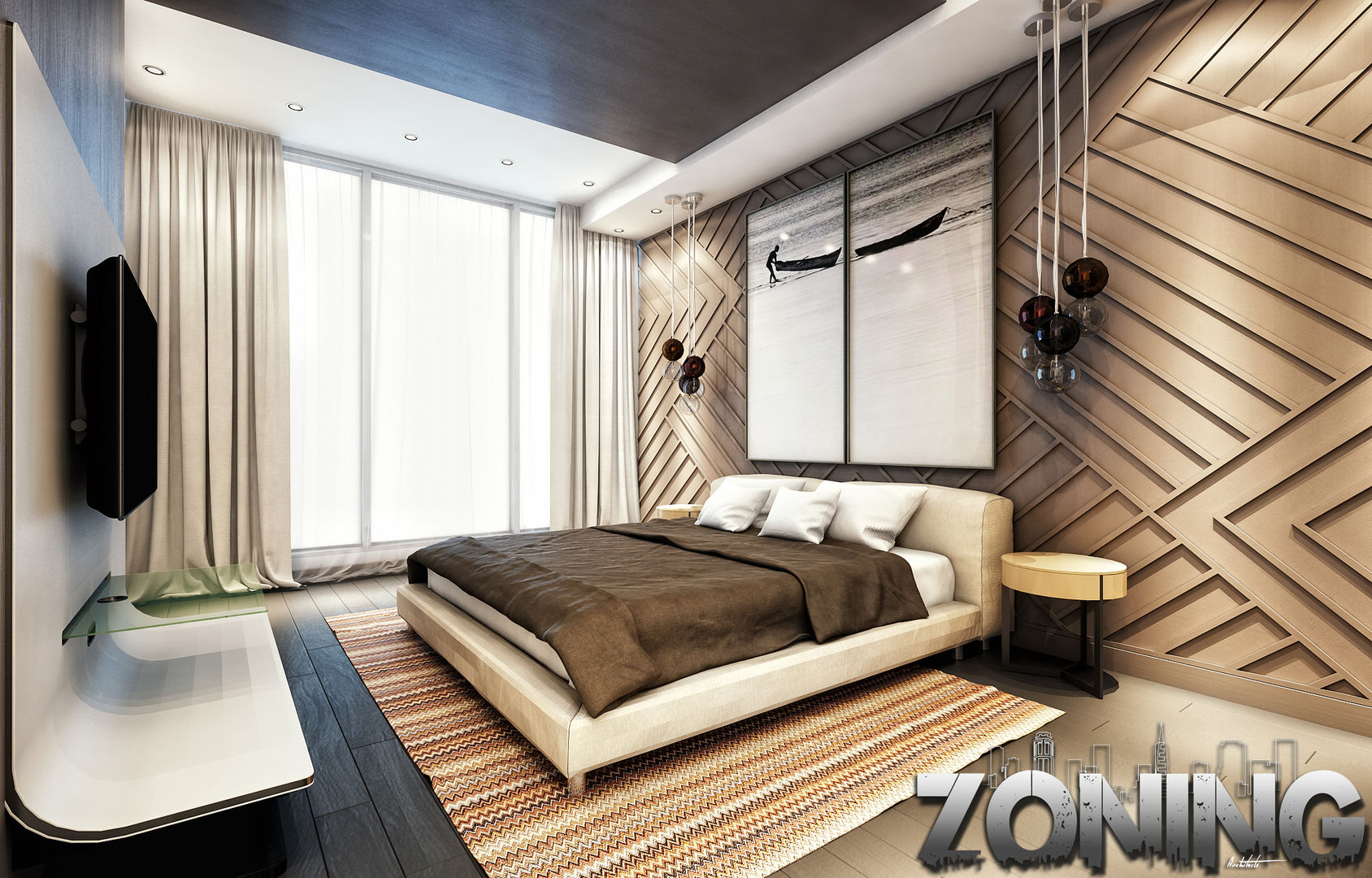 Master Bedroom Zoning Architects 臥室 木頭 Wood effect