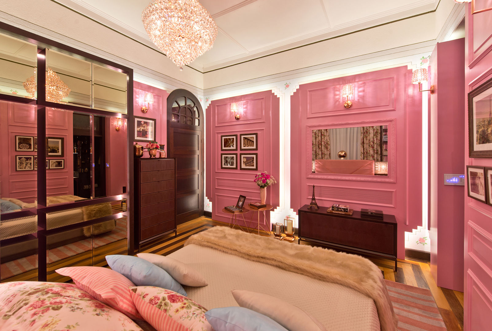 Suite Lovers: quarto e banheiro do casal, studio d'design by' laura gransotto studio d'design by' laura gransotto 臥室 木頭 Wood effect