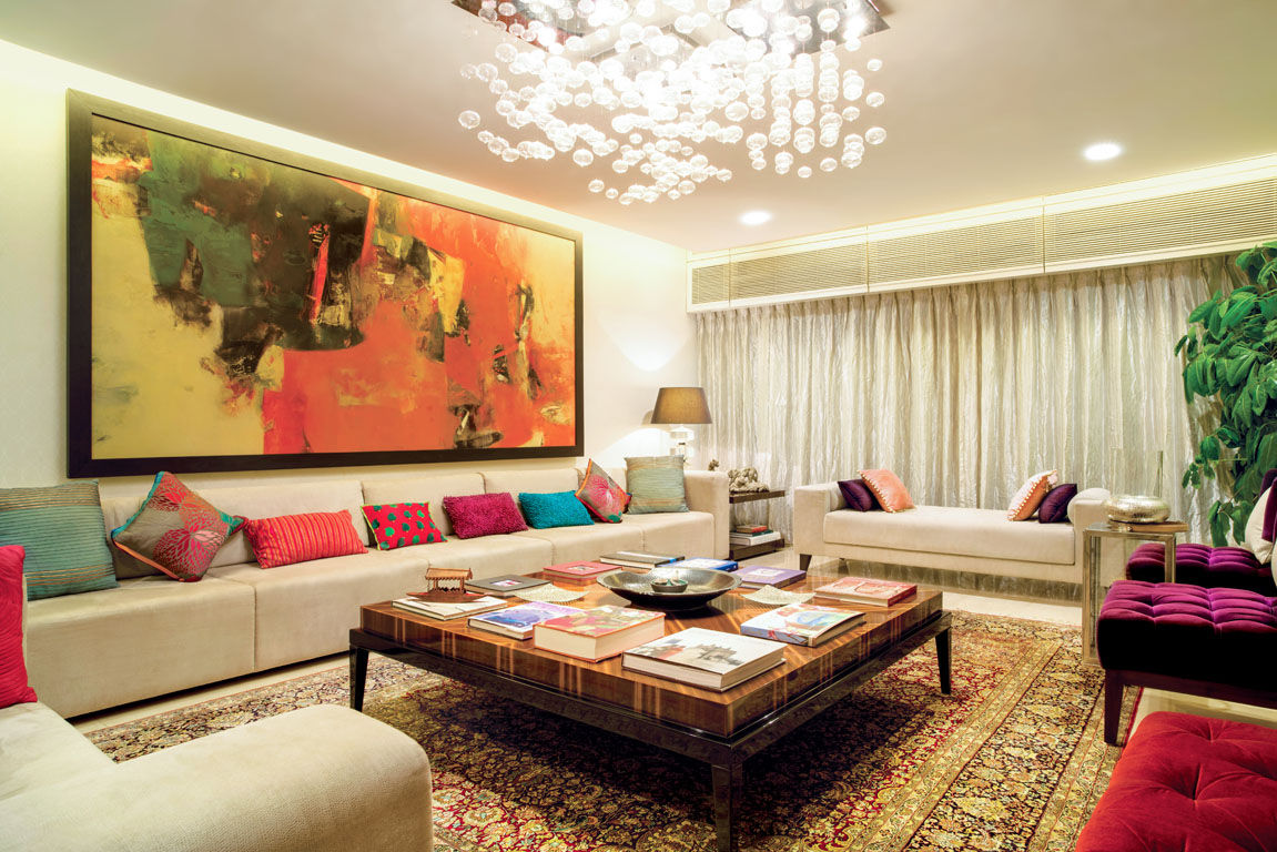 A spacious Living Room Bric Design Group Asian style living room