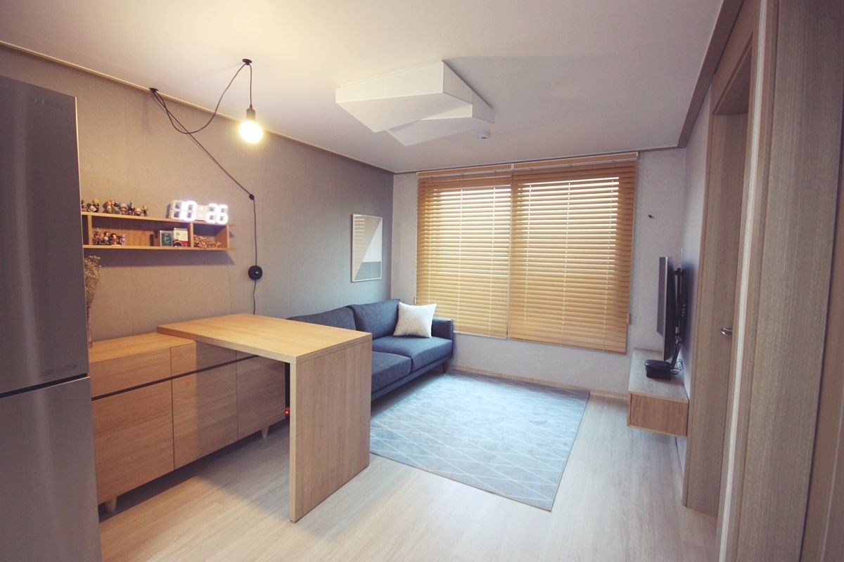 신혼부부의 그레이톤 18평 전셋집 홈스타일링, homelatte homelatte Living room