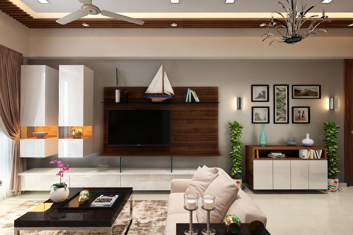 3bhk flat, The inside stories - by Minal The inside stories - by Minal Moderne Wohnzimmer Sperrholz