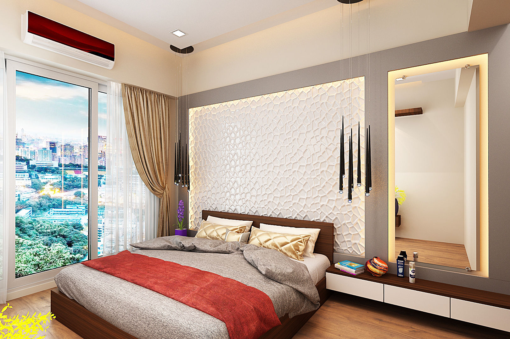 Master bedroom. The inside stories - by Minal Modern style bedroom Plywood