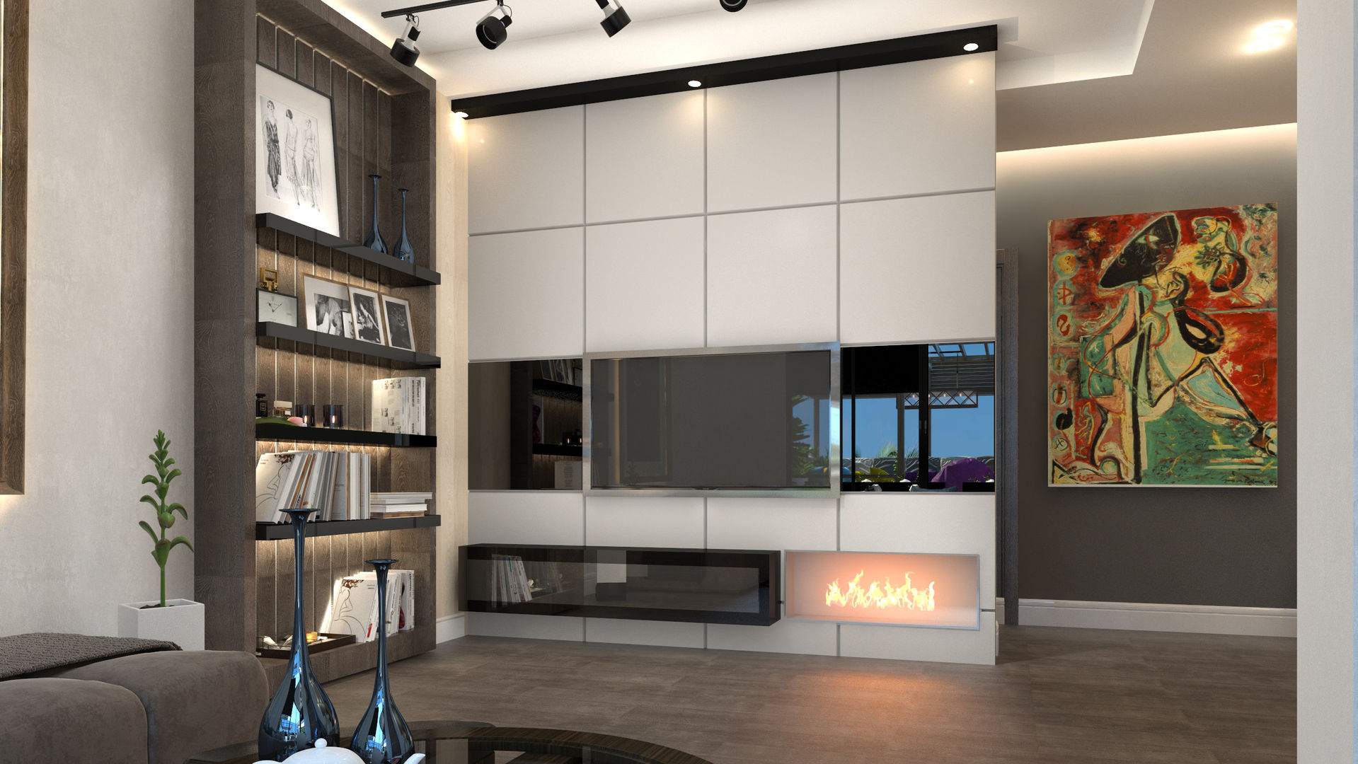 living room AL-TRASS CREATIONS DESIGN Modern living room TV stands & cabinets