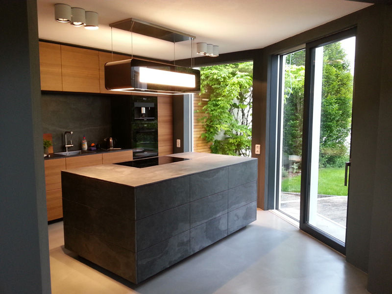 Naturstein-Tapete aus echtem Stein, NPR Natursteinpark Ruhr GmbH NPR Natursteinpark Ruhr GmbH Kitchen units سلیٹ