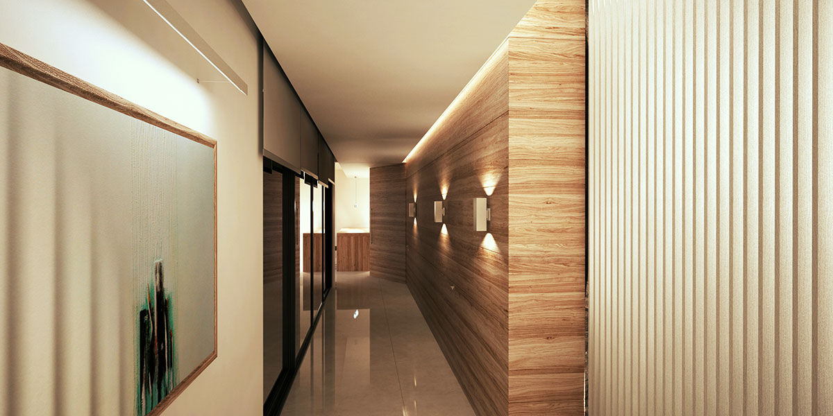 homify Modern Corridor, Hallway and Staircase