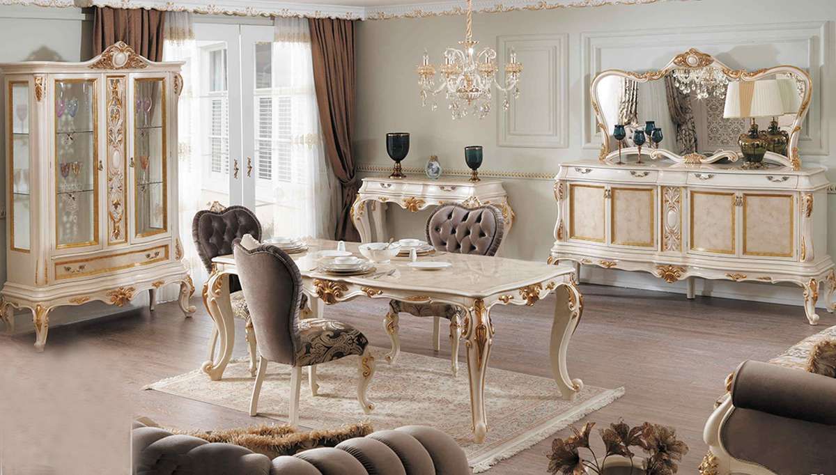 Dining Rooms, LUXURY LINE FURNITURE LUXURY LINE FURNITURE Comedores de estilo clásico Madera Acabado en madera Mesas