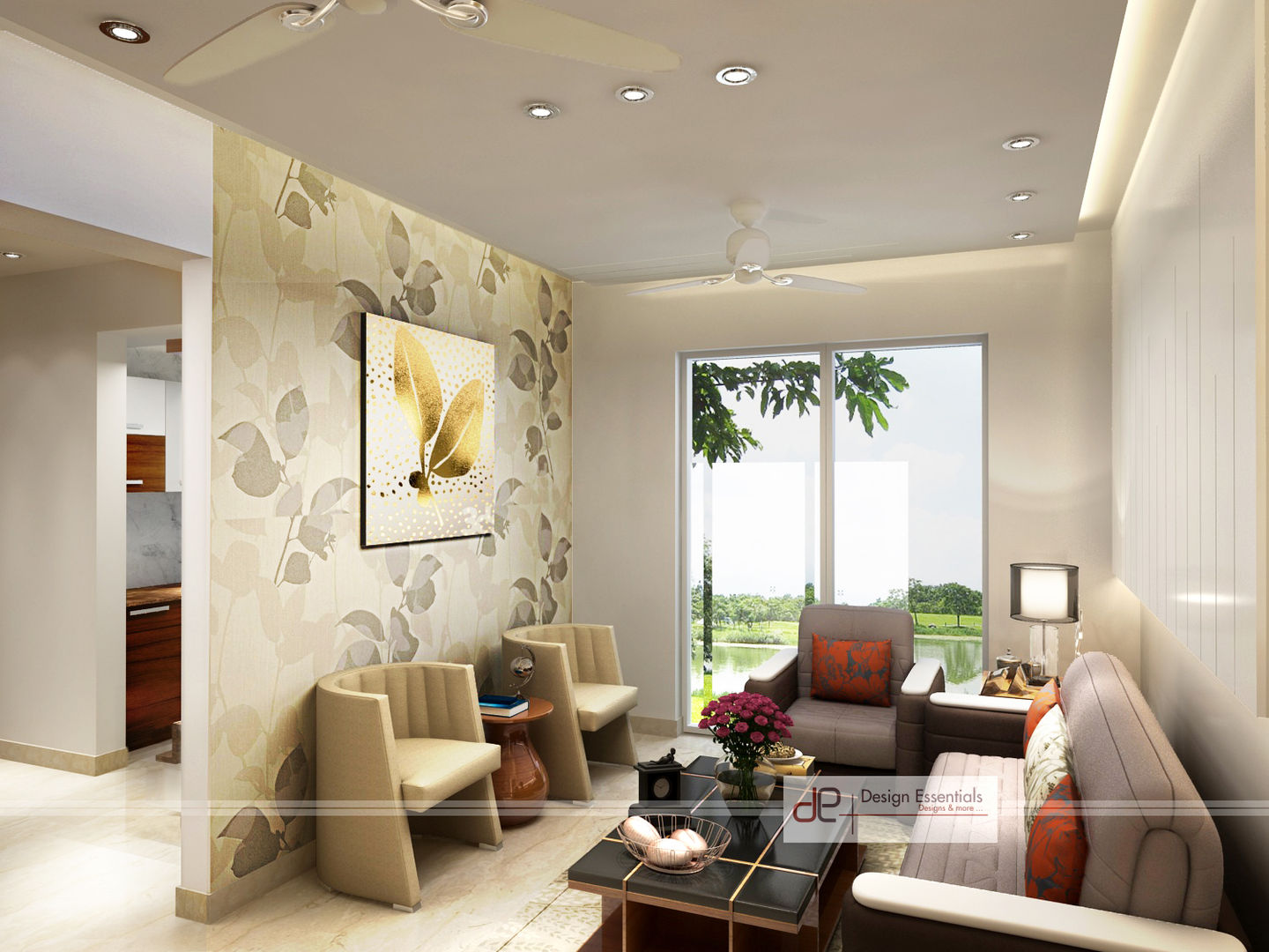 Residence at Dwarka, Design Essentials Design Essentials Living room