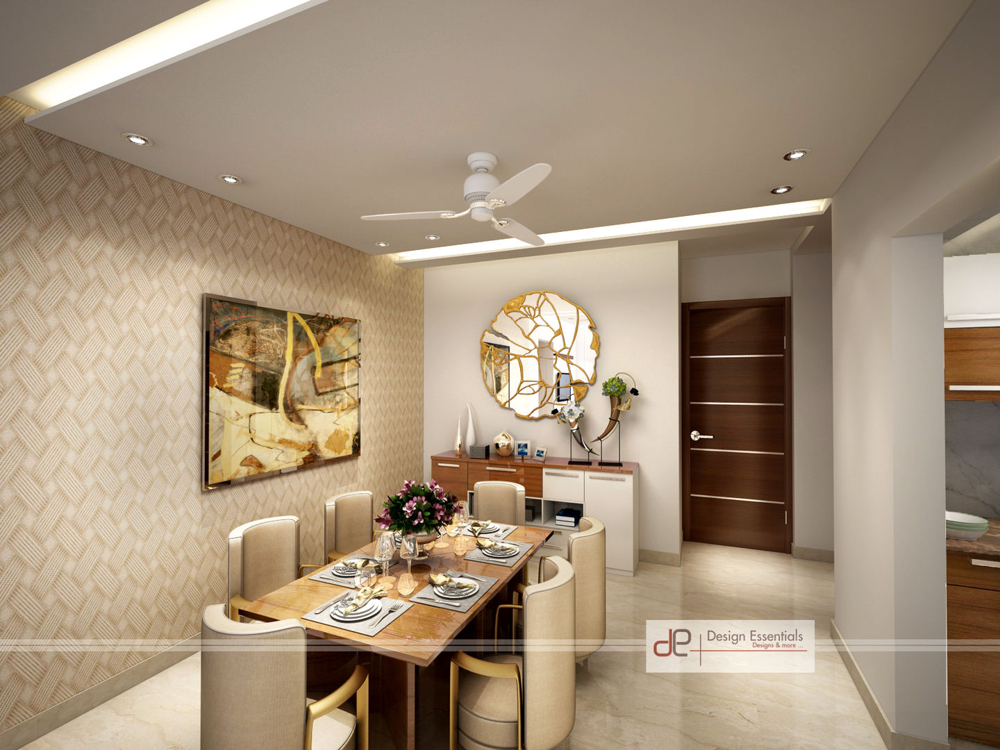 Residence at Dwarka, Design Essentials Design Essentials Sala da pranzo moderna