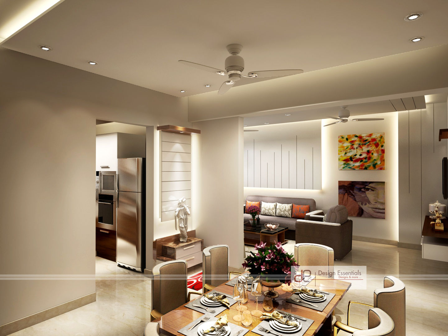 Residence at Dwarka, Design Essentials Design Essentials Modern Dining Room