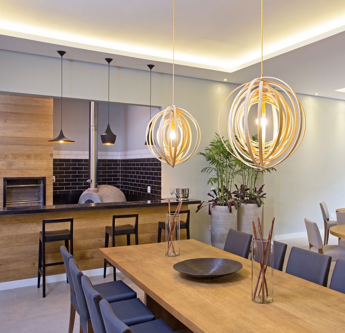 Espaço Gourmet, GP STUDIO DESIGN DE INTERIORES GP STUDIO DESIGN DE INTERIORES Modern dining room Wood Wood effect