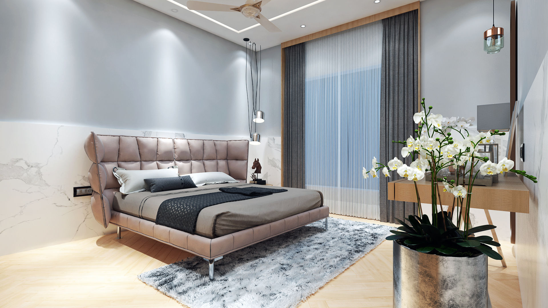 on going site @ vesu, surat, quite design quite design Phòng ngủ phong cách tối giản