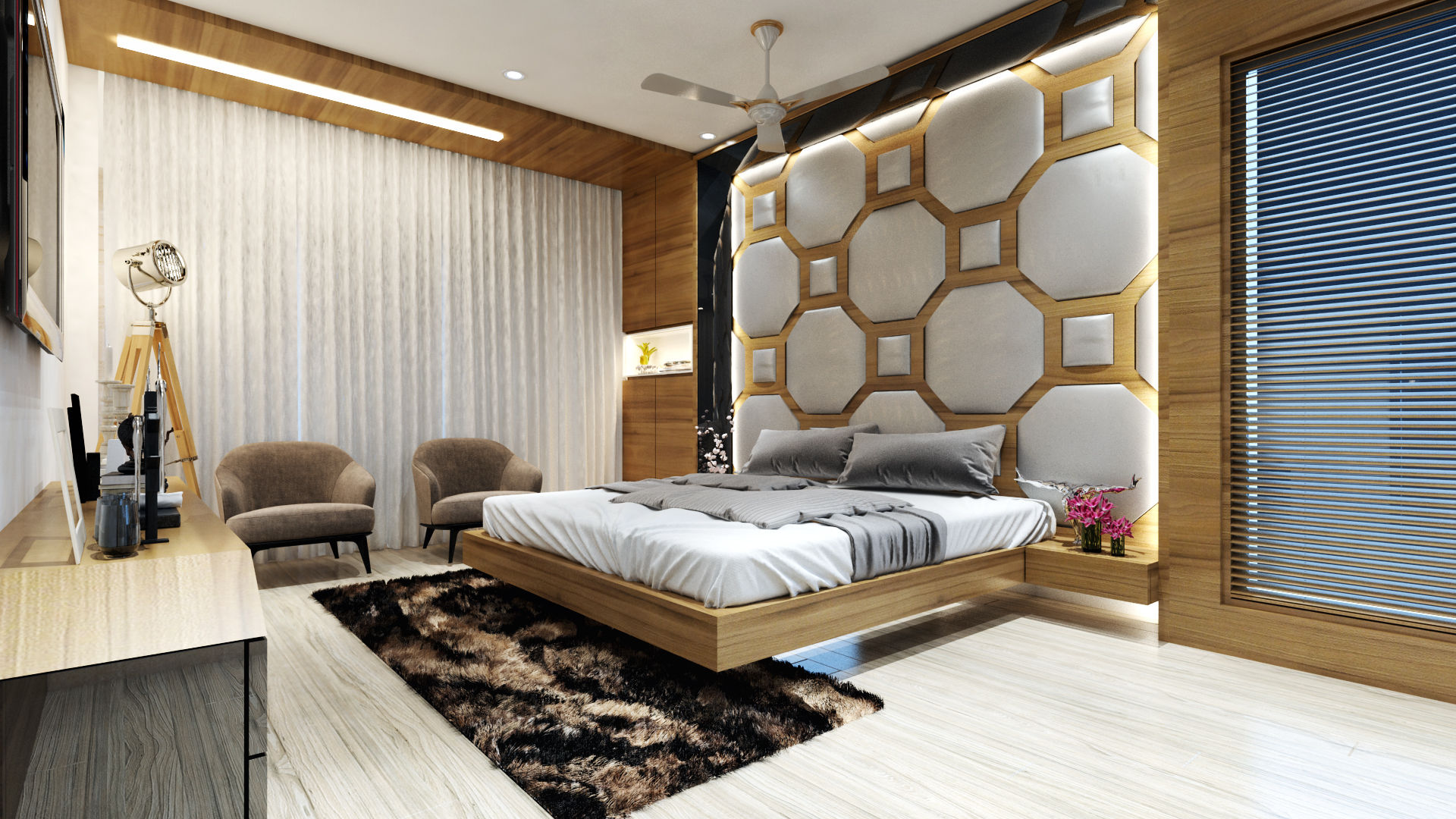 on going site @ vesu, surat, quite design quite design Minimalistische Schlafzimmer