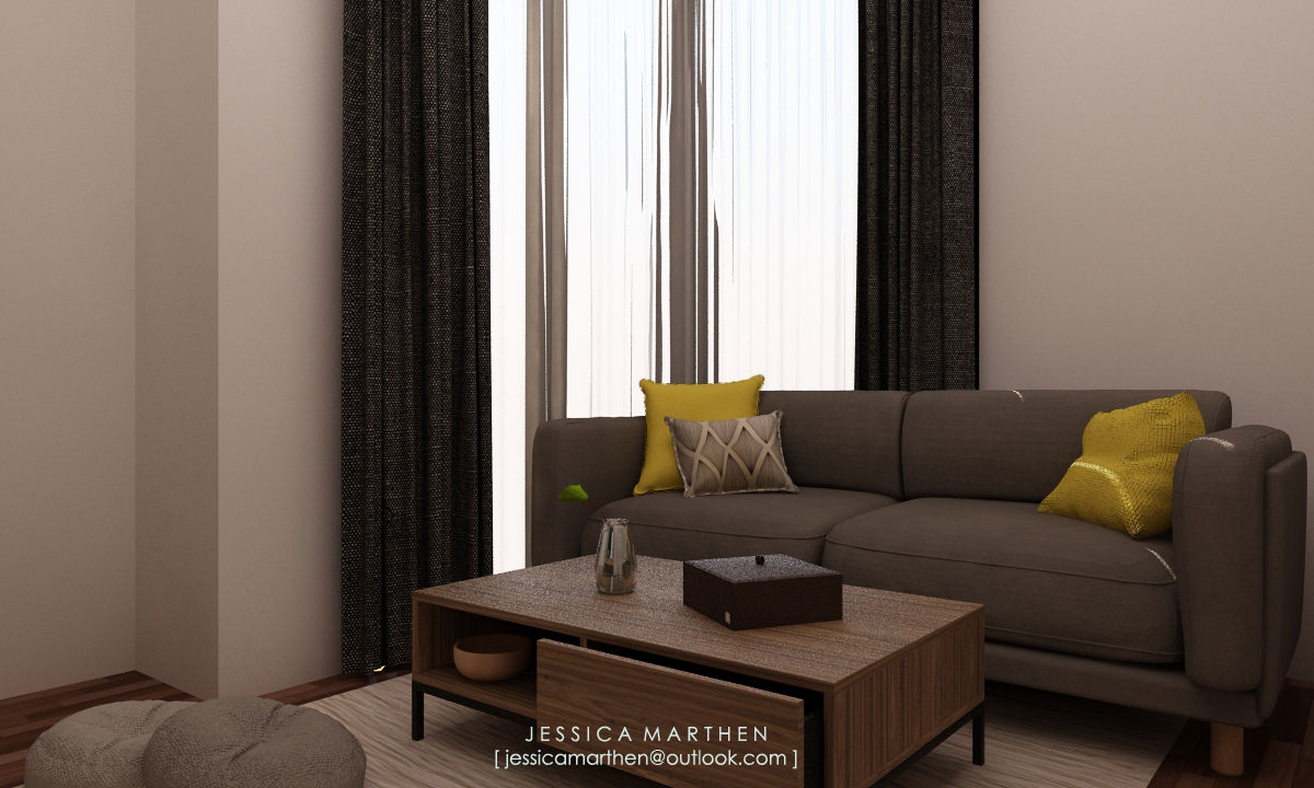 Mr VG Home, Kebagusan Terrace Jakarta, JESSICA DESIGN STUDIO JESSICA DESIGN STUDIO Living room