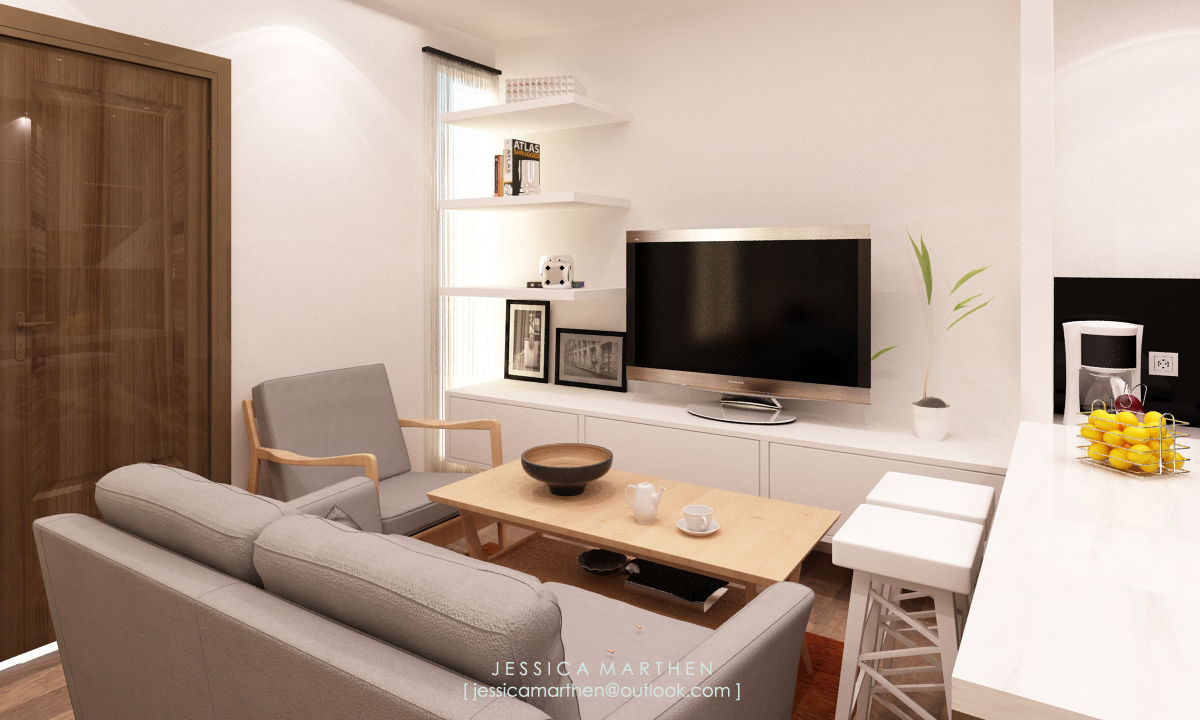 Azzura Home, JESSICA DESIGN STUDIO JESSICA DESIGN STUDIO Salon moderne