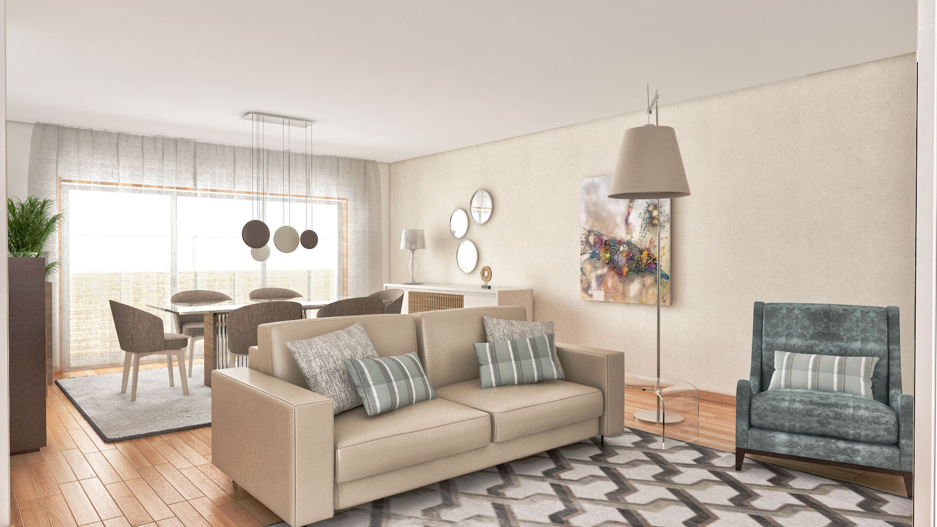 PROJETOS: 3D, INTERDOBLE BY MARTA SILVA - Design de Interiores INTERDOBLE BY MARTA SILVA - Design de Interiores Ruang Keluarga Klasik