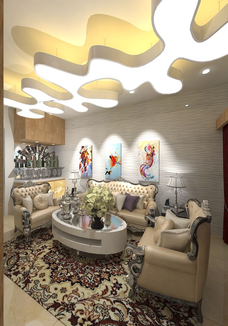 Prashant Residence, Gurooji Designs Gurooji Designs Nowoczesny salon