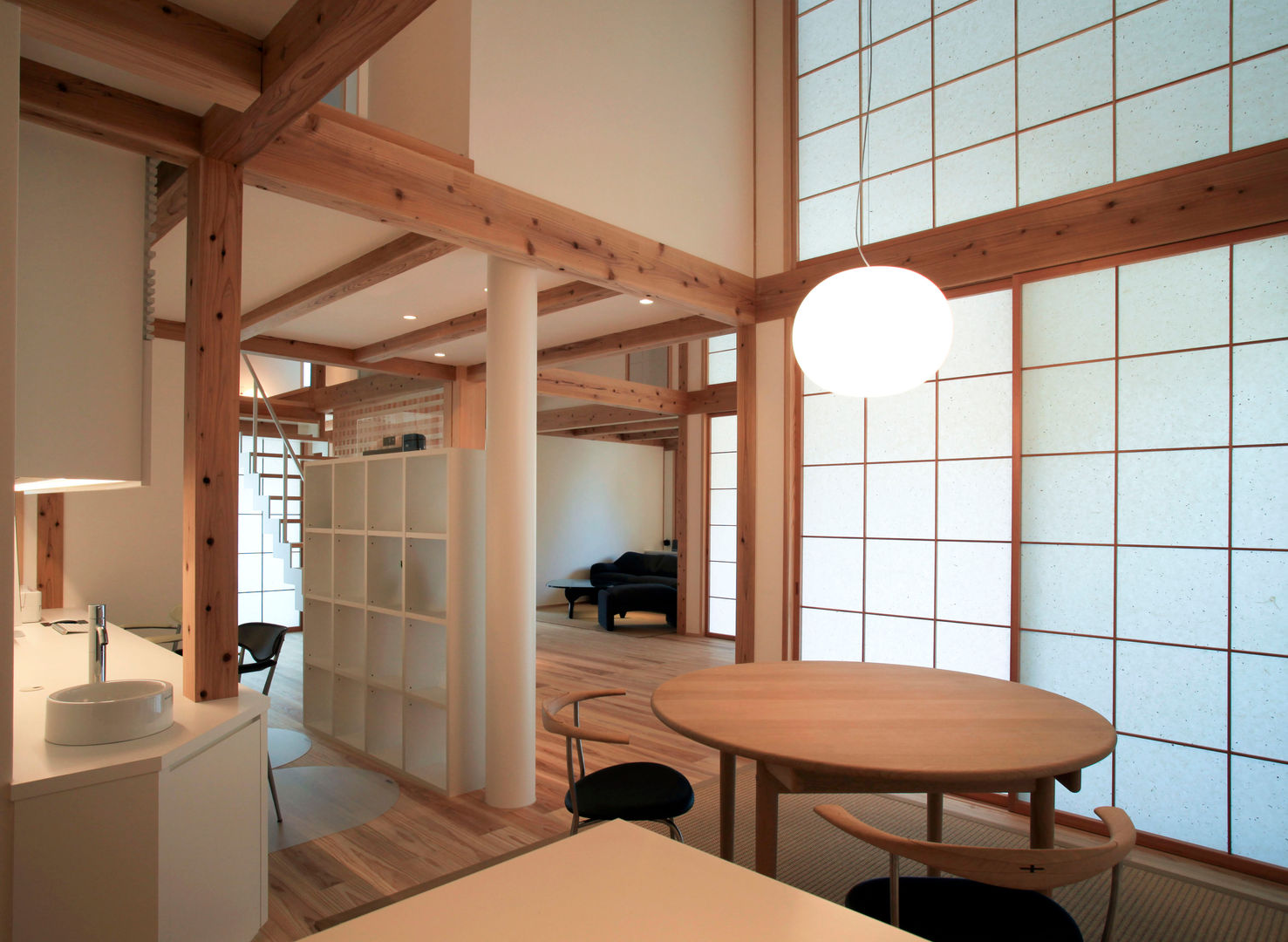 kitadoi house, 髙岡建築研究室 髙岡建築研究室 和風デザインの ダイニング