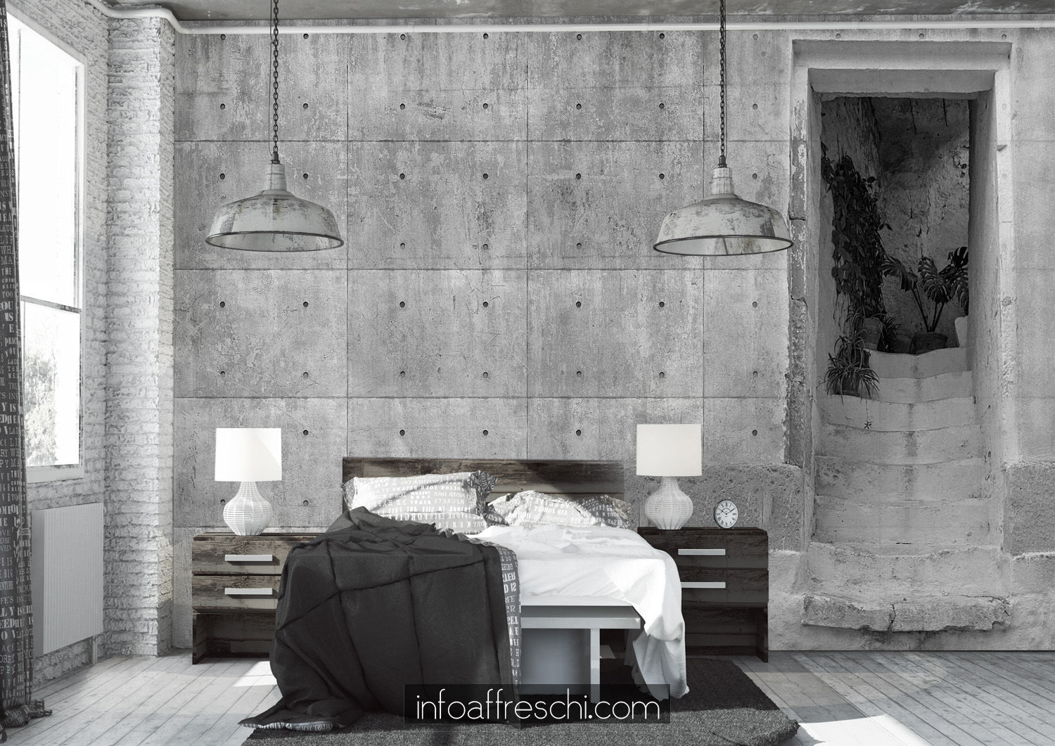 Concrete walls ideas, Affreschi & Affreschi Affreschi & Affreschi Paredes e pisos modernos Decoração de parede