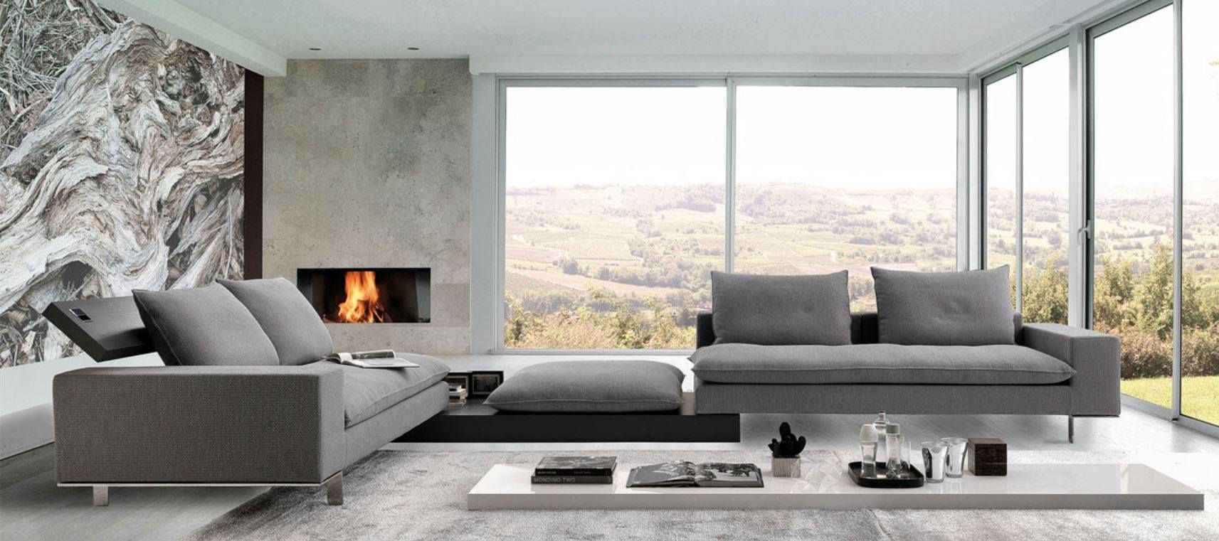 High Quality Italian Sectional Sofas , Spacio Collections Spacio Collections Living room Leather Grey Sofas & armchairs