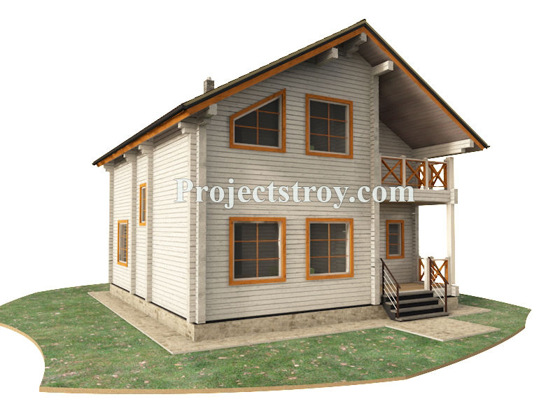 Проект дома из профилированного бруса, Projectstroy Projectstroy Rumah kayu Kayu Wood effect