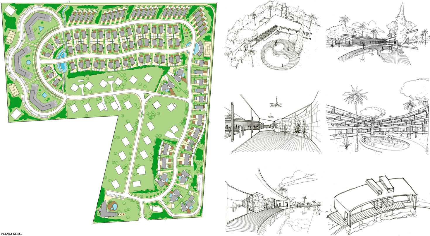 Plano geral e esboços Maia e Moura Arquitectura