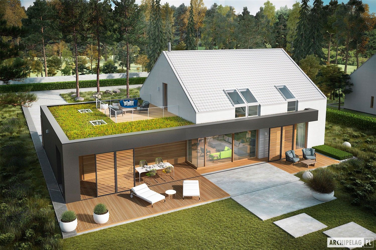 EX 18 G2 ENERGO PLUS - idealny dom dla miłośników minimalizmu! , Pracownia Projektowa ARCHIPELAG Pracownia Projektowa ARCHIPELAG Single family home