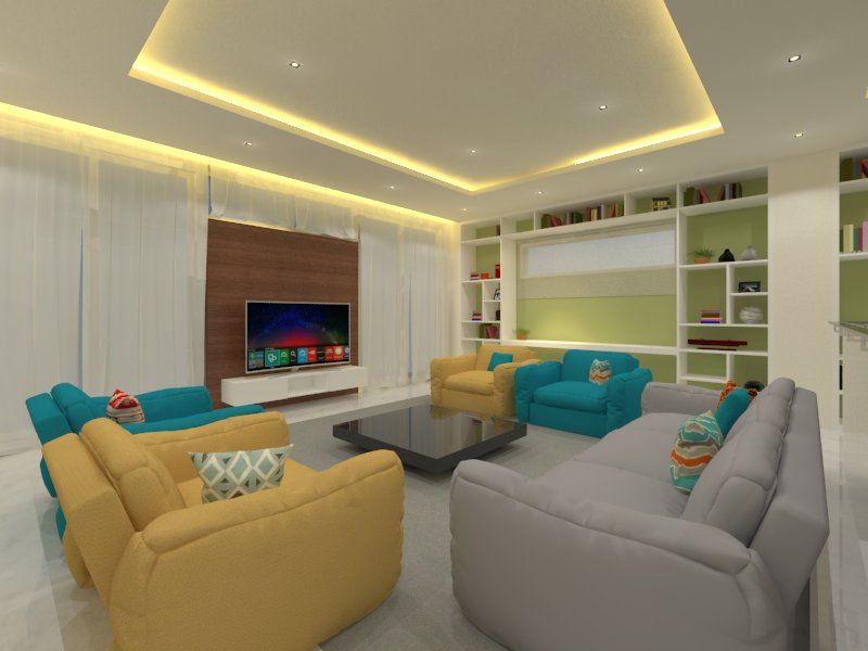 Lounge Ravi Prakash Architect Living room Engineered Wood Transparent